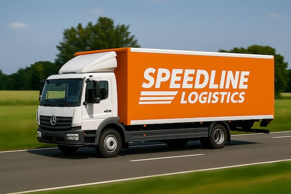 LKW mit Logoaufkleber
